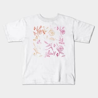 lowkey lesbian flower pattern Kids T-Shirt